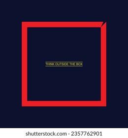 Think outside the box,slogan typography tee shirt design.Clothing,t shirt,apparel and other uses.Vector print, typography, poster.