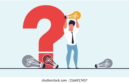 Think outside idea box and inspiration creative business. Success solution and open light bulb vector illustration concept. Innovation mind and creativity intelligence. Bright strategy thinking man