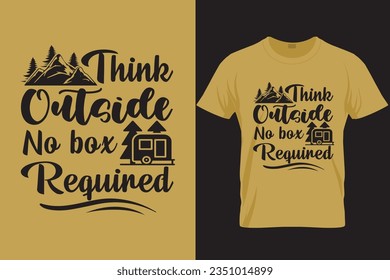 Think outside no box required Mountain T Shirt Design