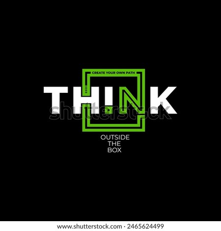 
think outside on the box motivational quotes t shirt design graphic vector
