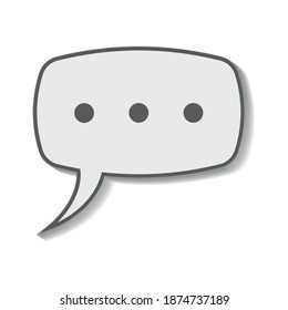think oval buble speech icon with three dots, vector cartoon comic buble speech, think sign