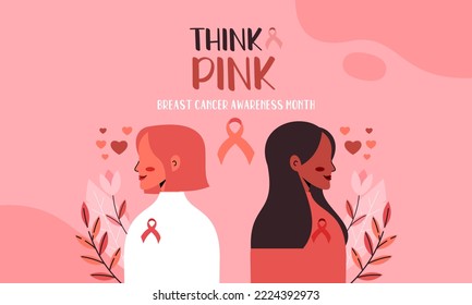 Think Pink. Breast Cancer Awareness Month Illustration