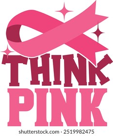 Think Pink - Breast Cancer Awareness Illustration