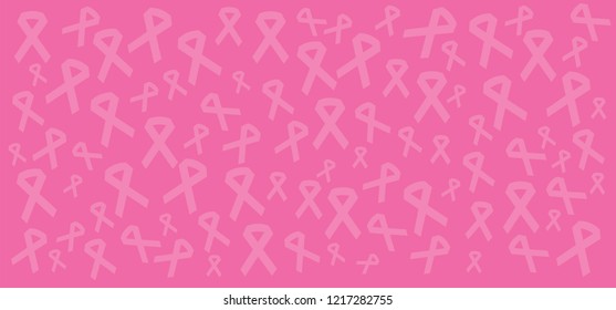 Think pink ribbon awareness symbol. October breast cancer month, icon ribbons. Support and healthcare and medicine concept. Women's living with breast tumor. Prevention of self examination.