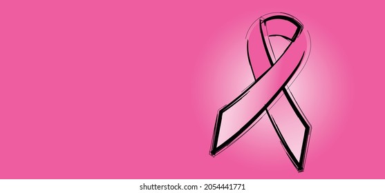 Think pink ribbon awareness symbol. October breast cancer month, icon ribbons. Support and healthcare and medicine concept. Women's living with breast tumor. Prevention of self examination.
