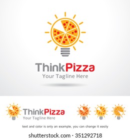 Think Pizza Logo Template Design Vector