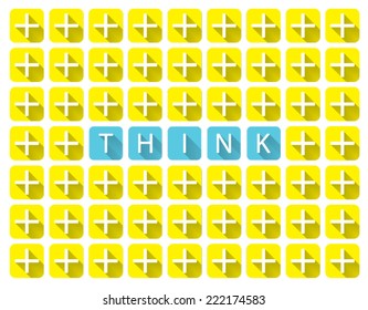 Think plus design concept pattern vector.
