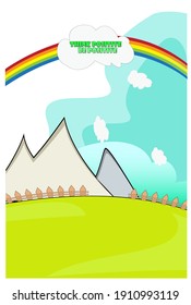 Think positive be positive , positive thinking quotes wall poster kids illustration beautiful scene inspiration