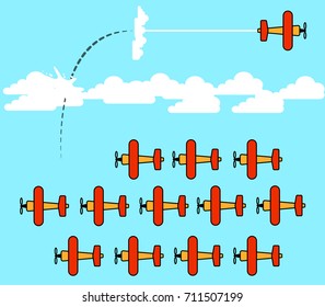 Think positive - Being different, move for success in life - concept of courage, enterprise, confidence, belief, fearless and stand out of the crowd.