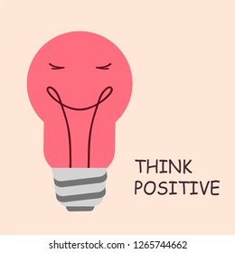 think positive color bulb design concept, stock vector illustration