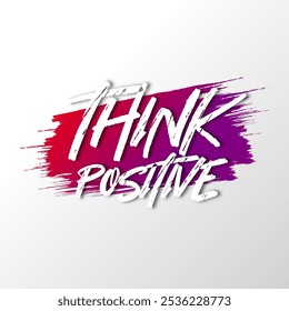 think positive color text vector illustration