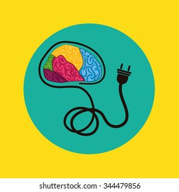 Think positive concept and ideas design, vector illustration 10 eps graphic.