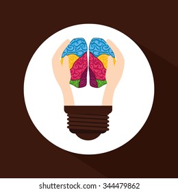 Think positive concept and ideas design, vector illustration 10 eps graphic.
