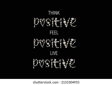 think positive with daisy hand drawn