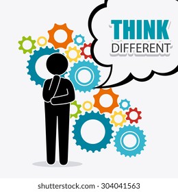 Think positive design, vector illustration eps 10.