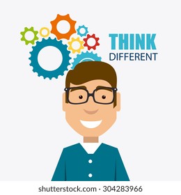 Think positive design, vector illustration eps 10.