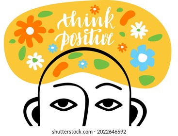 Think positive, face and brain composition 