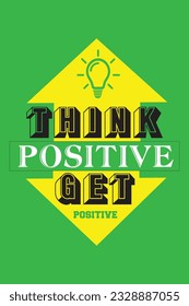 pensar positivo obtener descarga positiva de diseño de camisetas