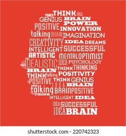 think positive graphic design , vector illustration