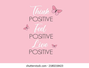 think positive hand drawn design vector art