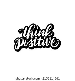 think positive hand lettering vector