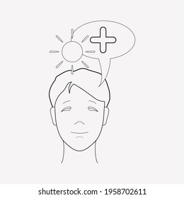 Think positive icon line element. Vector illustration of think positive icon line isolated on clean background for your web mobile app logo design.