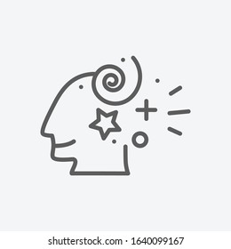Think positive icon line symbol. Isolated vector illustration of icon sign concept for your web site mobile app logo UI design.