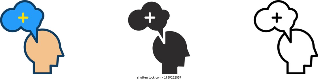 Think positive icon , vector