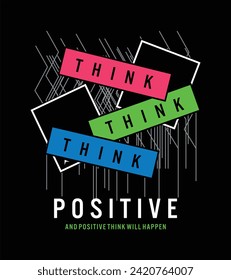 Ilustración positiva tipografía vectorial diseño gráfico de camisetas con eslogan positivo 