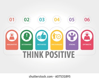 THINK POSITIVE INFOGRAPHIC ICONS