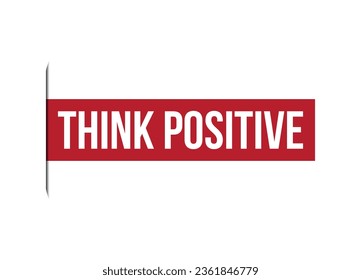 think positive red vector banner illustration isolated on white background