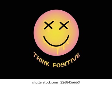 think positive
smile face hand drawn design vector