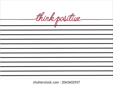 think positive stripe vector art design 