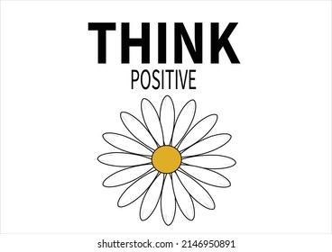 think positive vector design hand drawn 
