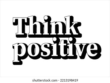 think positive vector hand drawn design