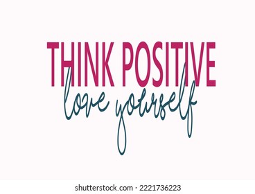 think positive vector hand drawn
