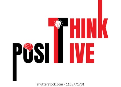 Think Positive Vector Illustration. Eps-10.