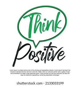Think positive Vector Logo design. think positive for logotype, flyer, banner, invitation or greeting card, postcard. Green Cloud logo. Creative cloud illustration.