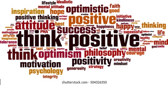 Think Positive Word Cloud Concept Vector Stock Vector (Royalty Free ...