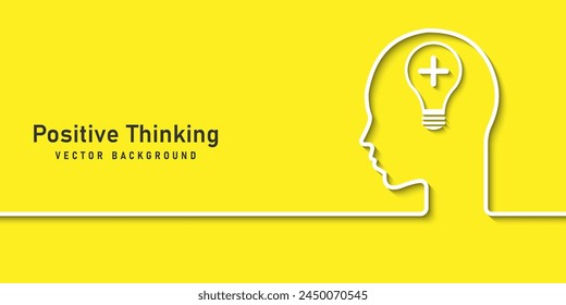 Think positively and growth mindset concept design, Optimistic bring success to work and living, inspiration and happiness in work concept, Business concept vector illustration