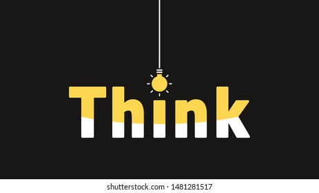 Think poster design. lamp idea symbol. lamp vector. background.