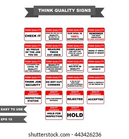 Think quality signs illustration (factory signal)