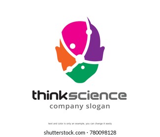 Think Science Logo Template Design Vector, Emblem, Design Concept, Creative Symbol, Icon