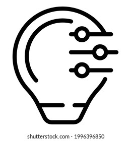 Think smart lightbulb icon. Outline Think smart lightbulb vector icon for web design isolated on white background