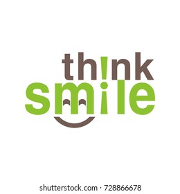 think smile logo initial letter design template vector