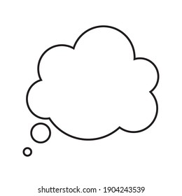 Think speech bubble blank icon vector on white background