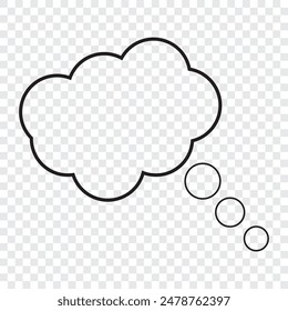 Icono de burbuja de pensamiento o discurso. Ilustración vectorial de burbujas de Thought Comic Speech.