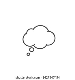 Think Speech Bubble line icon, Vector outline isolated sign.