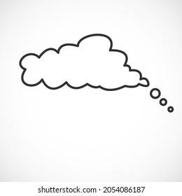 Think Speech Bubble line icon, outline isolated sign.