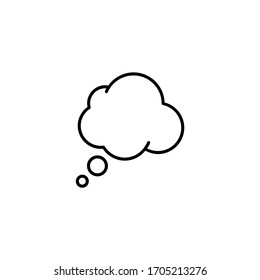 Think Speech Bubble Line Vector on White Background. Speech box for text, chat and discussion. Talk Bubble
